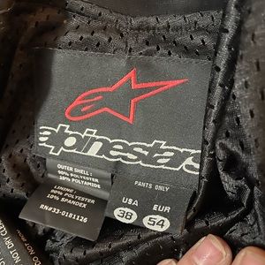 Alpine-stars Jacket Black Size Med with Pants 38x33.5 With Armor Motocross Gear